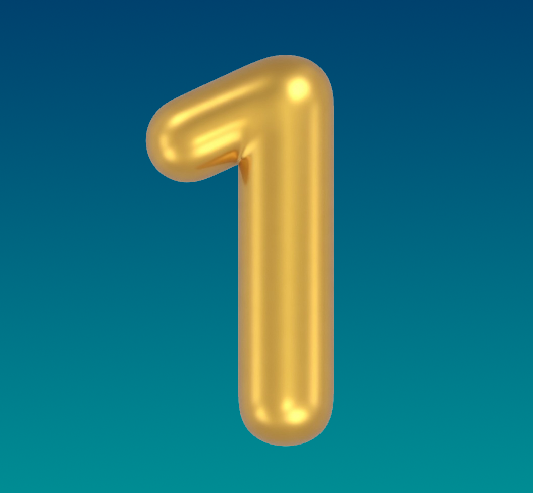 Number Background - #1 Dark Blue & Teal Gradient