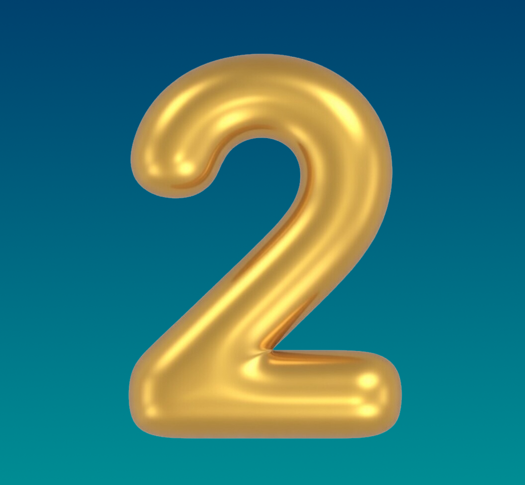Number Background - #2 Dark Blue & Teal Gradient