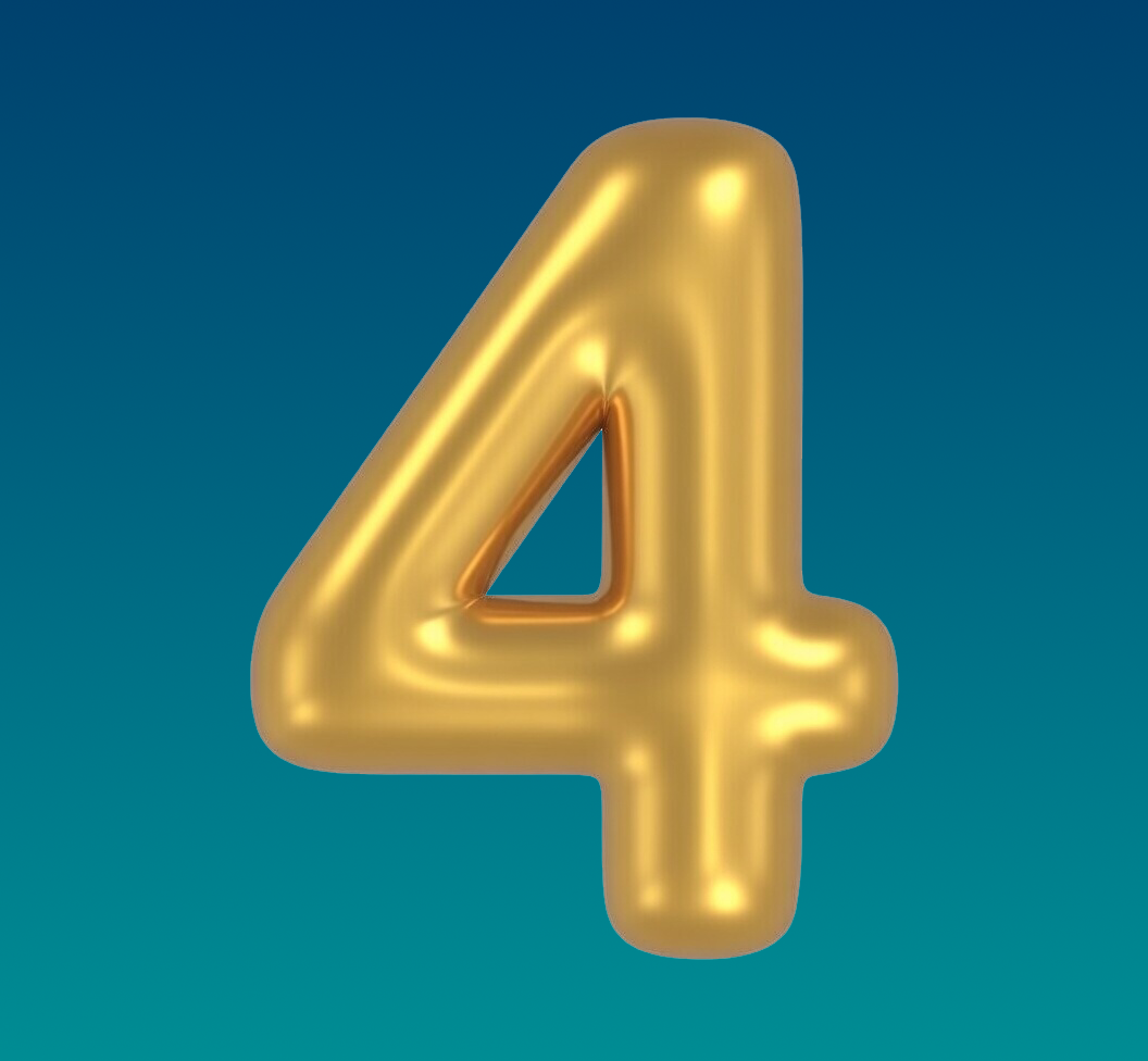 Number Background - #4 Dark Blue & Teal Gradient